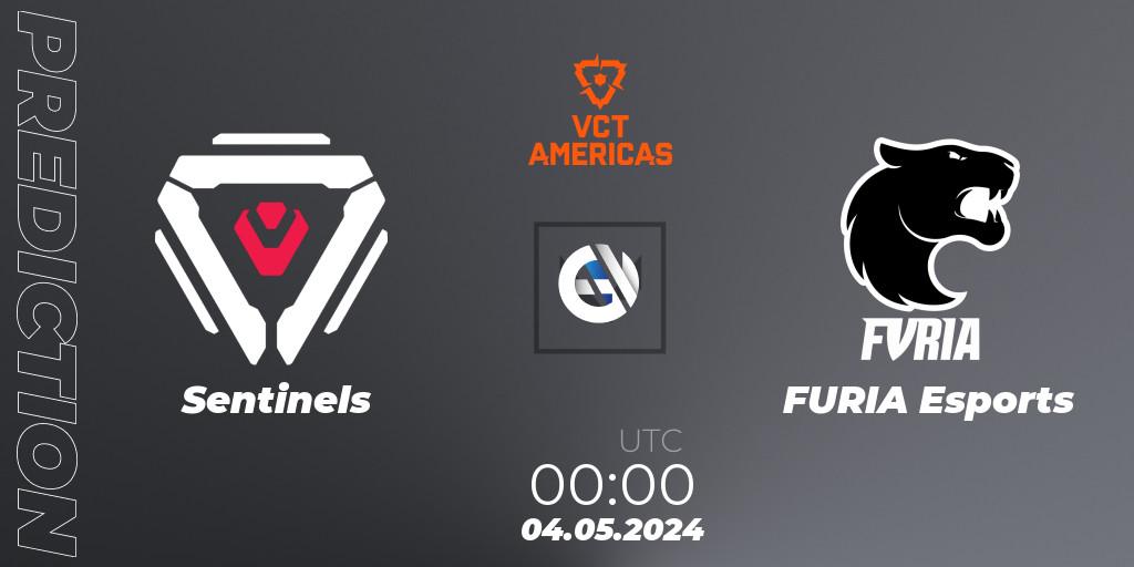 Sentinels vs FURIA Esports: Match Prediction. 04.05.2024 at 00:00, VALORANT, VALORANT Champions Tour 2024: Americas League - Stage 1 - Group Stage