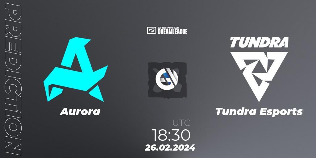 Aurora vs Tundra Esports: Match Prediction. 26.02.2024 at 19:09, Dota 2, DreamLeague Season 22