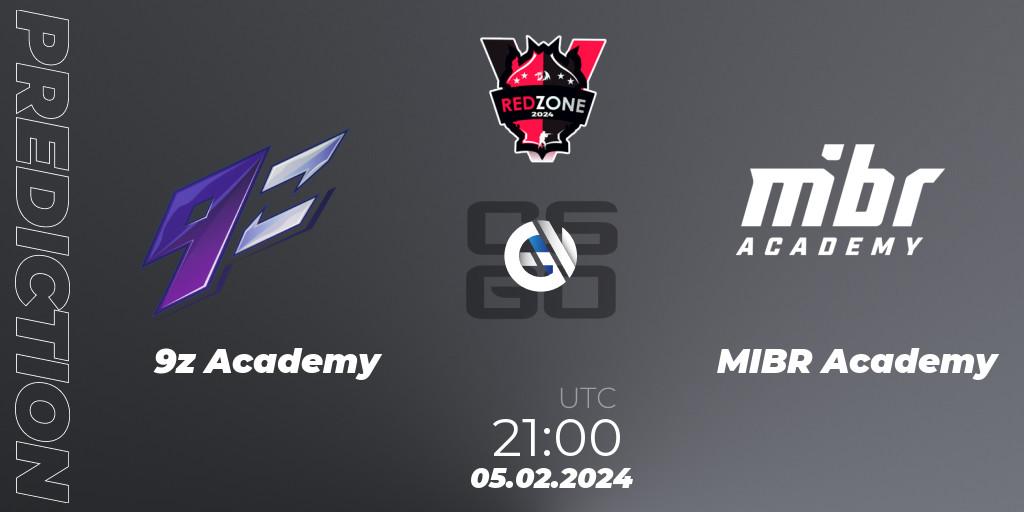 9z Academy vs MIBR Academy: Match Prediction. 05.02.2024 at 21:00, Counter-Strike (CS2), RedZone PRO League Season 1