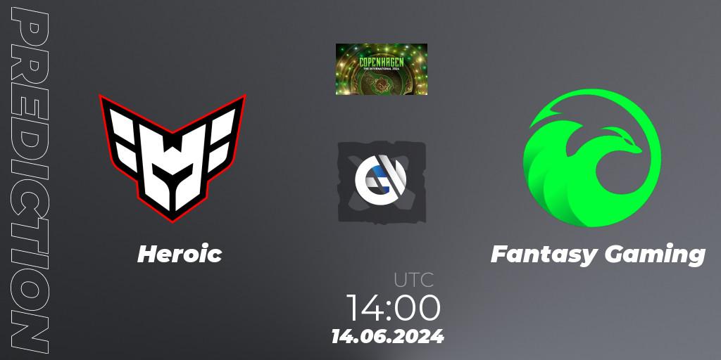 Heroic vs Fantasy Gaming: Match Prediction. 14.06.2024 at 14:00, Dota 2, The International 2024: South America Closed Qualifier