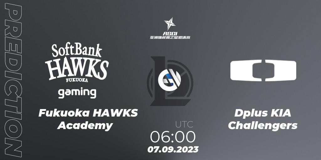 Fukuoka HAWKS Academy vs Dplus KIA Challengers: Match Prediction. 07.09.2023 at 06:00, LoL, Asia Star Challengers Invitational 2023