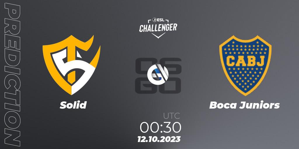 Solid vs Boca Juniors: Match Prediction. 12.10.2023 at 00:30, Counter-Strike (CS2), ESL Challenger at DreamHack Winter 2023: South American Open Qualifier