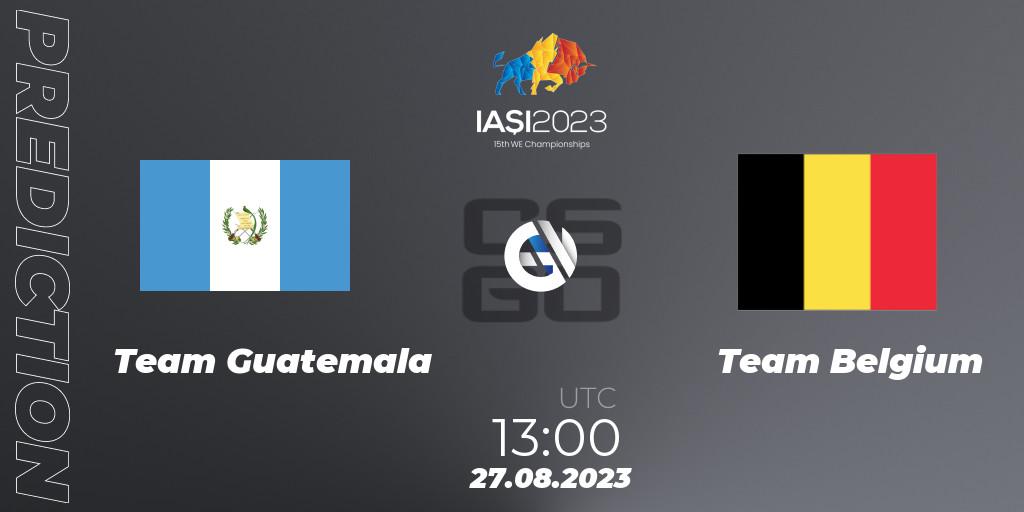 Team Guatemala vs Team Belgium: Match Prediction. 27.08.2023 at 16:10, Counter-Strike (CS2), IESF World Esports Championship 2023