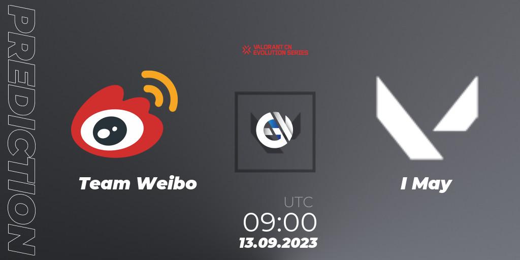 Team Weibo vs I May: Match Prediction. 13.09.2023 at 09:00, VALORANT, VALORANT China Evolution Series Act 1: Variation - Play-In