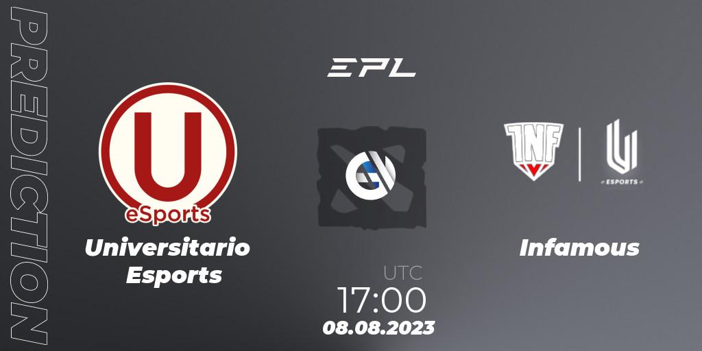 Universitario Esports vs Infamous: Match Prediction. 08.08.2023 at 17:11, Dota 2, EPL World Series: America Season 6