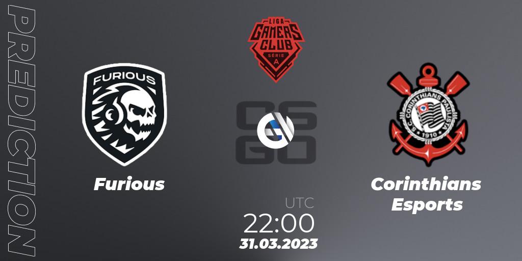 Furious vs Corinthians Esports: Match Prediction. 31.03.23, CS2 (CS:GO), Liga Gamers Club 2023 Serie A March Cup