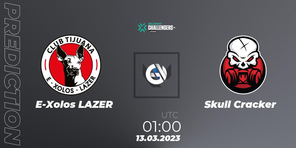 E-Xolos LAZER vs Skull Cracker: Match Prediction. 13.03.2023 at 01:00, VALORANT, VALORANT Challengers 2023: LAN Split 1