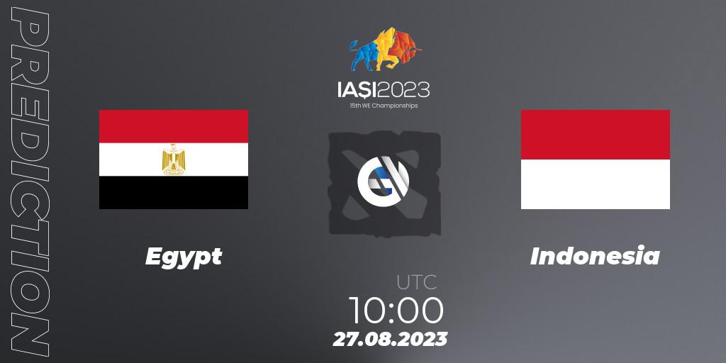 Egypt vs Indonesia: Match Prediction. 27.08.2023 at 13:00, Dota 2, IESF World Championship 2023