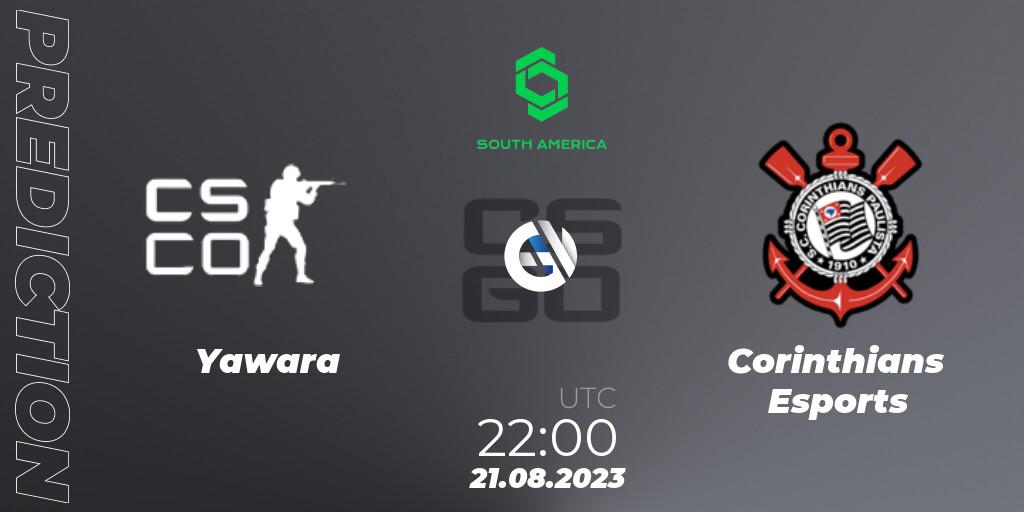 Yawara vs Corinthians Esports: Match Prediction. 21.08.2023 at 23:10, Counter-Strike (CS2), CCT South America Series #10