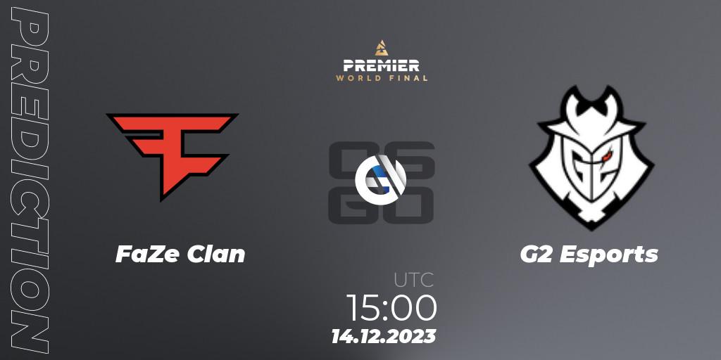 FaZe Clan vs G2 Esports: Match Prediction. 14.12.2023 at 13:25, Counter-Strike (CS2), BLAST Premier World Final 2023