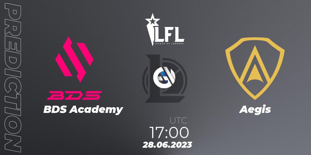 BDS Academy vs Aegis: Match Prediction. 28.06.2023 at 17:00, LoL, LFL Summer 2023 - Group Stage