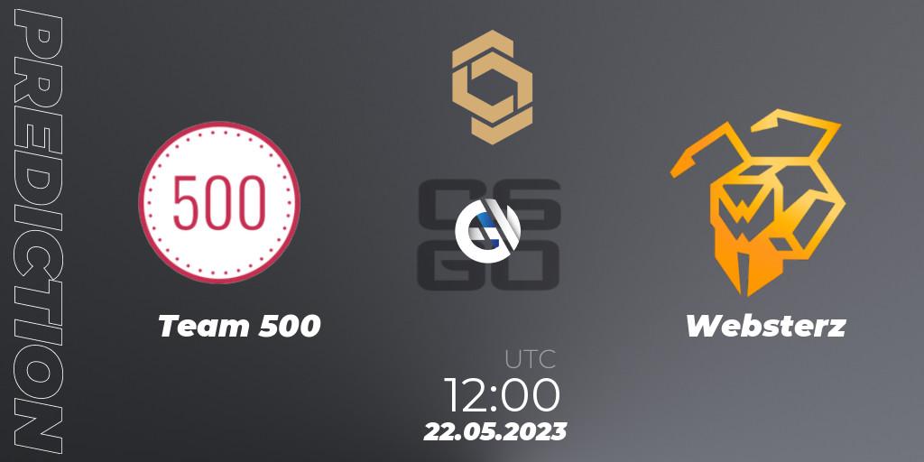 Team 500 vs Websterz: Match Prediction. 22.05.2023 at 13:15, Counter-Strike (CS2), CCT South Europe Series #4