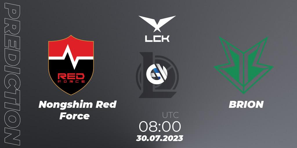Nongshim Red Force vs BRION: Match Prediction. 30.07.2023 at 06:00, LoL, LCK Summer 2023 Regular Season