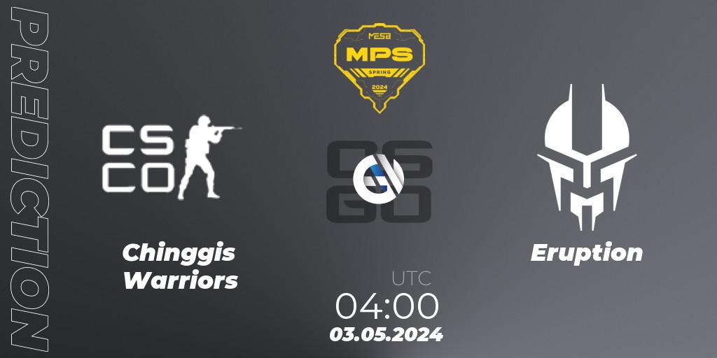 Chinggis Warriors vs Eruption: Match Prediction. 03.05.2024 at 04:00, Counter-Strike (CS2), MESA Pro Series: Spring 2024