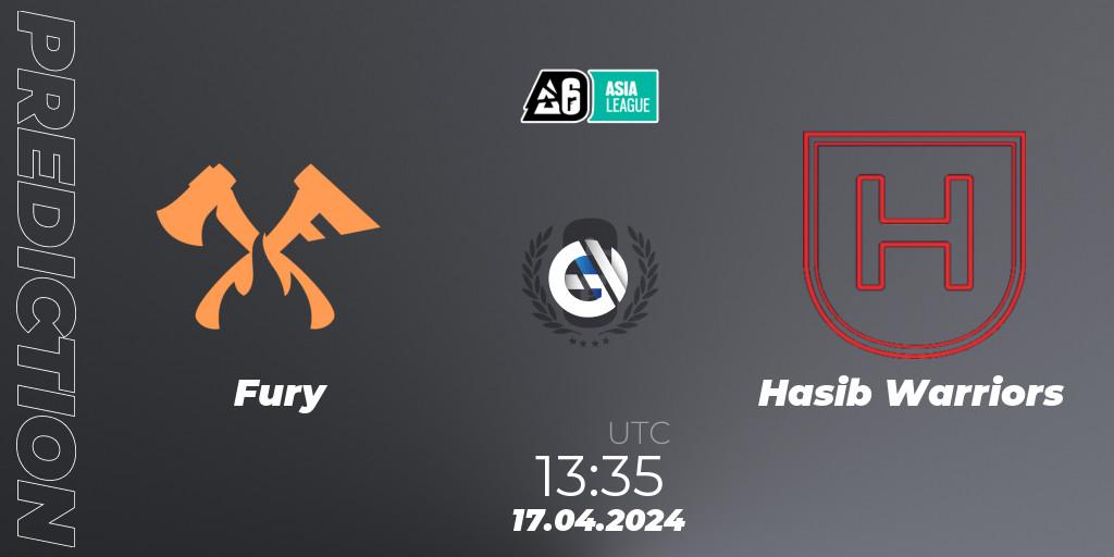 Fury vs Hasib Warriors: Match Prediction. 17.04.24, Rainbow Six, Asia League 2024 - Stage 1