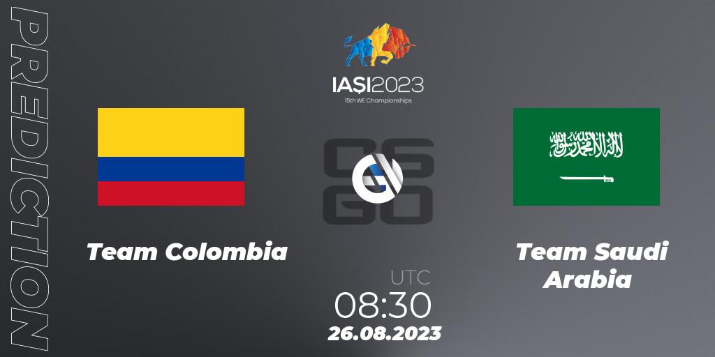Team Colombia vs Team Saudi Arabia: Match Prediction. 26.08.2023 at 12:30, Counter-Strike (CS2), IESF World Esports Championship 2023