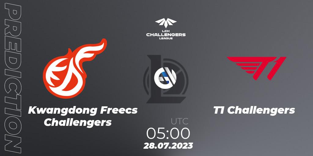 Kwangdong Freecs Challengers vs T1 Challengers: Match Prediction. 28.07.23, LoL, LCK Challengers League 2023 Summer - Group Stage