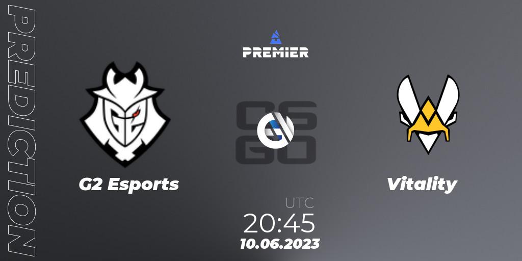 G2 Esports vs Vitality: Match Prediction. 10.06.23, CS2 (CS:GO), BLAST Premier: Spring Final 2023