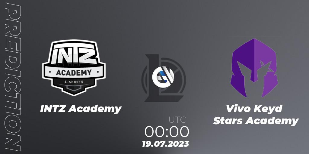 INTZ Academy vs Vivo Keyd Stars Academy: Match Prediction. 19.07.2023 at 00:00, LoL, CBLOL Academy Split 2 2023 - Group Stage