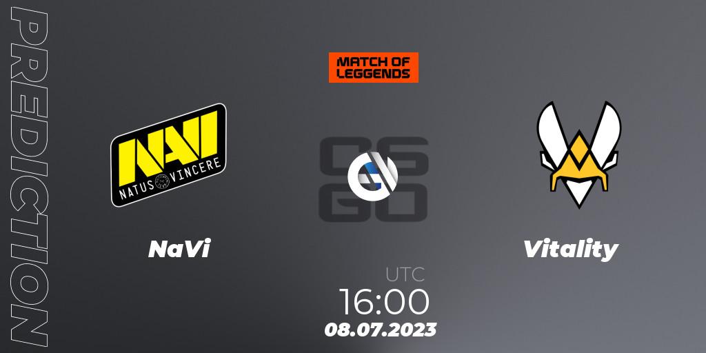 NaVi vs Vitality: Match Prediction. 08.07.23, CS2 (CS:GO), Match of LeGGends
