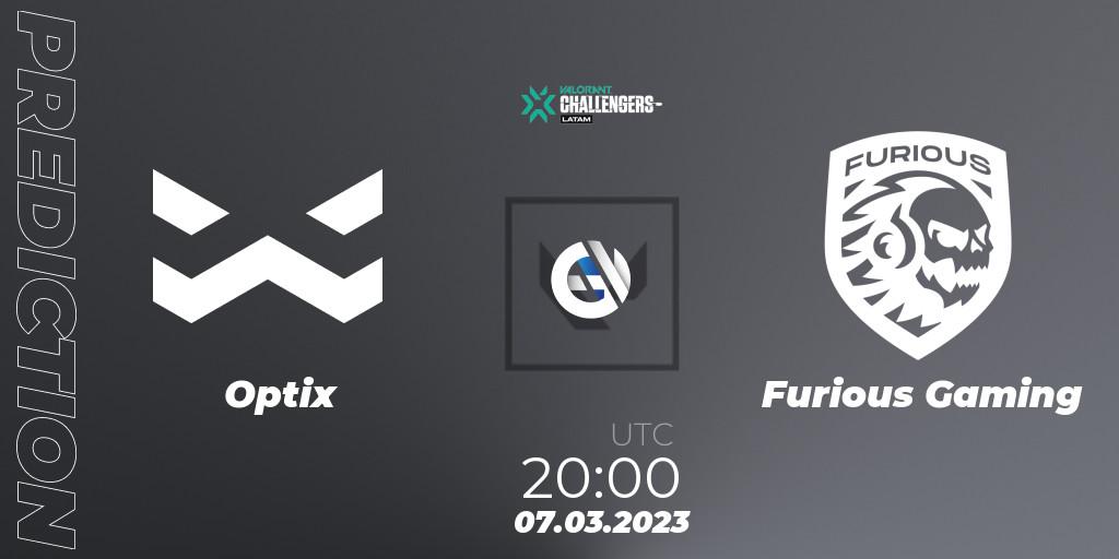 Optix vs Furious Gaming: Match Prediction. 07.03.2023 at 20:00, VALORANT, VALORANT Challengers 2023: LAS Split 1