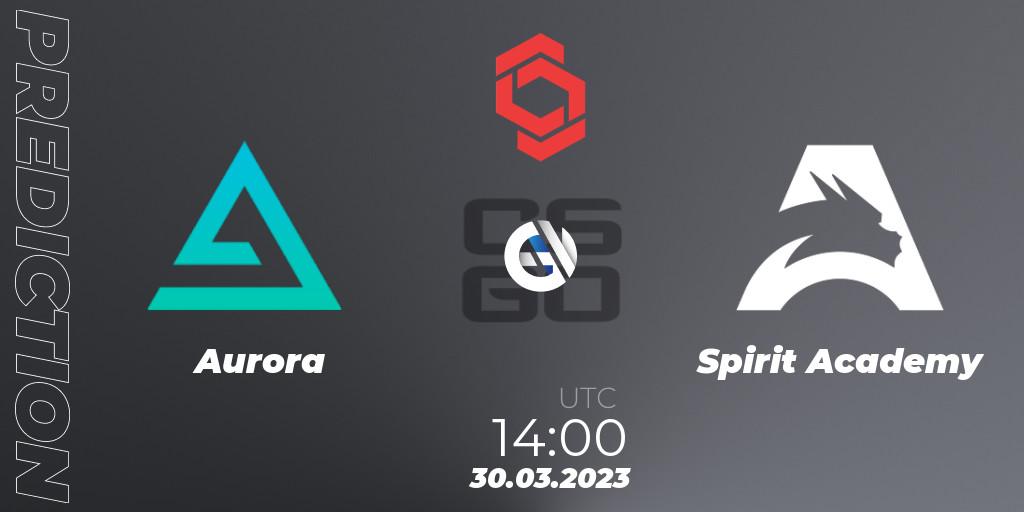 Aurora vs Spirit Academy: Match Prediction. 30.03.23, CS2 (CS:GO), CCT Central Europe Series #5