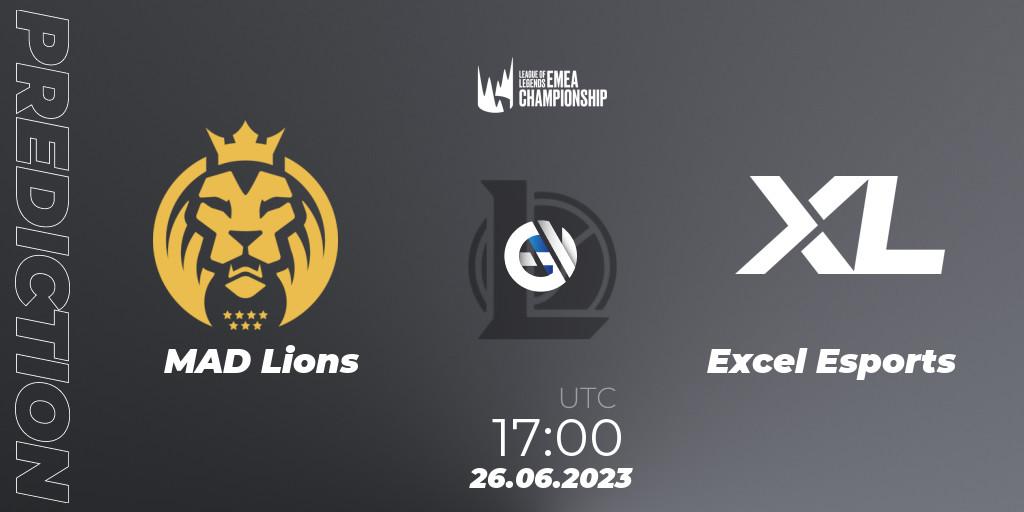 MAD Lions vs Excel Esports: Match Prediction. 26.06.2023 at 17:00, LoL, LEC Summer 2023 - Regular Season
