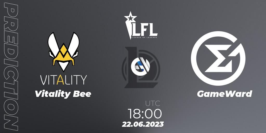 Vitality Bee vs GameWard: Match Prediction. 22.06.23, LoL, LFL Summer 2023 - Group Stage