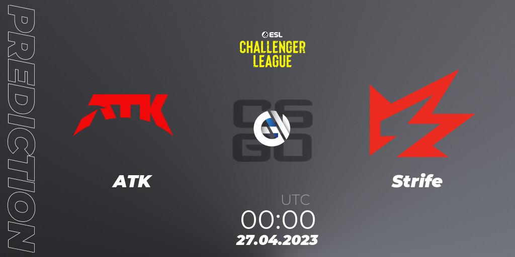 ATK vs Strife: Match Prediction. 27.04.2023 at 00:00, Counter-Strike (CS2), ESL Challenger League Season 45: North America
