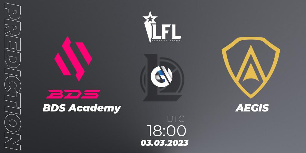 BDS Academy vs AEGIS: Match Prediction. 03.03.2023 at 18:00, LoL, LFL Spring 2023 - Group Stage