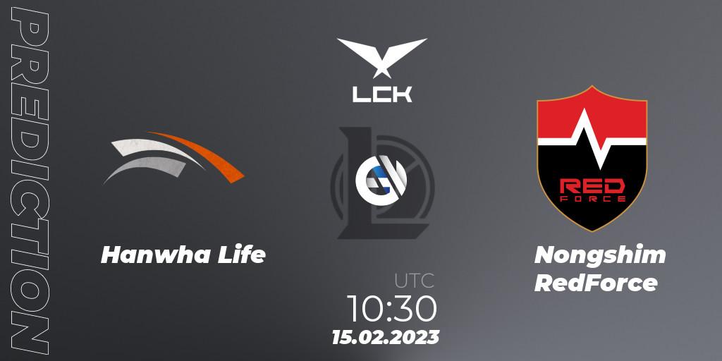 Hanwha Life vs Nongshim RedForce: Match Prediction. 15.02.2023 at 10:30, LoL, LCK Spring 2023 - Group Stage