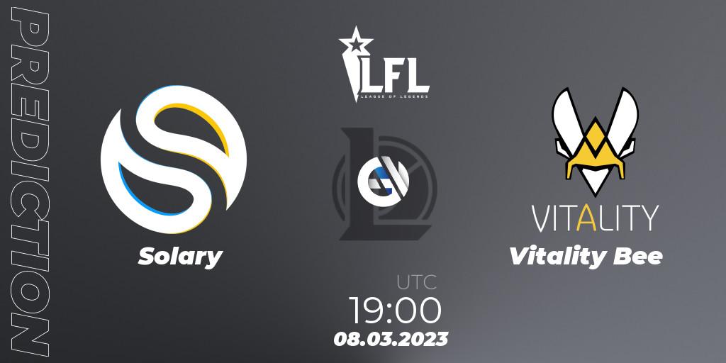 Solary vs Vitality Bee: Match Prediction. 08.03.23, LoL, LFL Spring 2023 - Group Stage