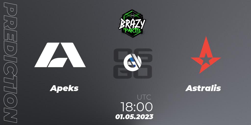 Apeks vs Astralis: Match Prediction. 01.05.2023 at 18:30, Counter-Strike (CS2), Brazy Party 2023