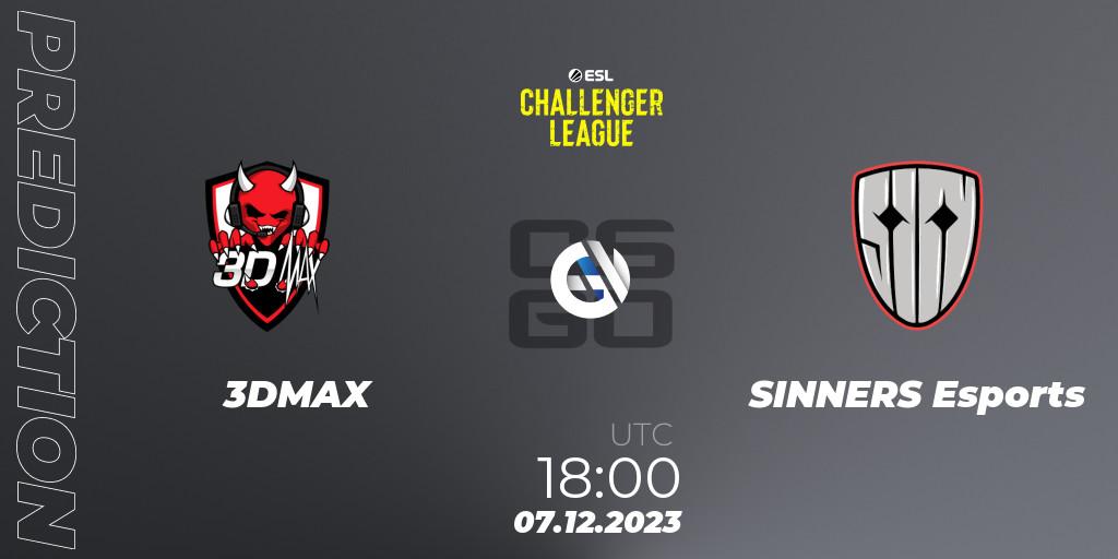3DMAX vs SINNERS Esports: Match Prediction. 07.12.2023 at 18:00, Counter-Strike (CS2), ESL Challenger League Season 46: Europe