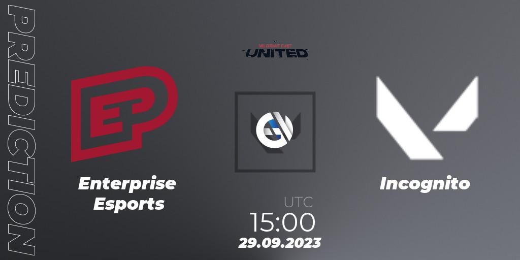 Enterprise Esports vs Incognito: Match Prediction. 29.09.2023 at 15:00, VALORANT, VALORANT East: United: Season 2: Stage 3 - League