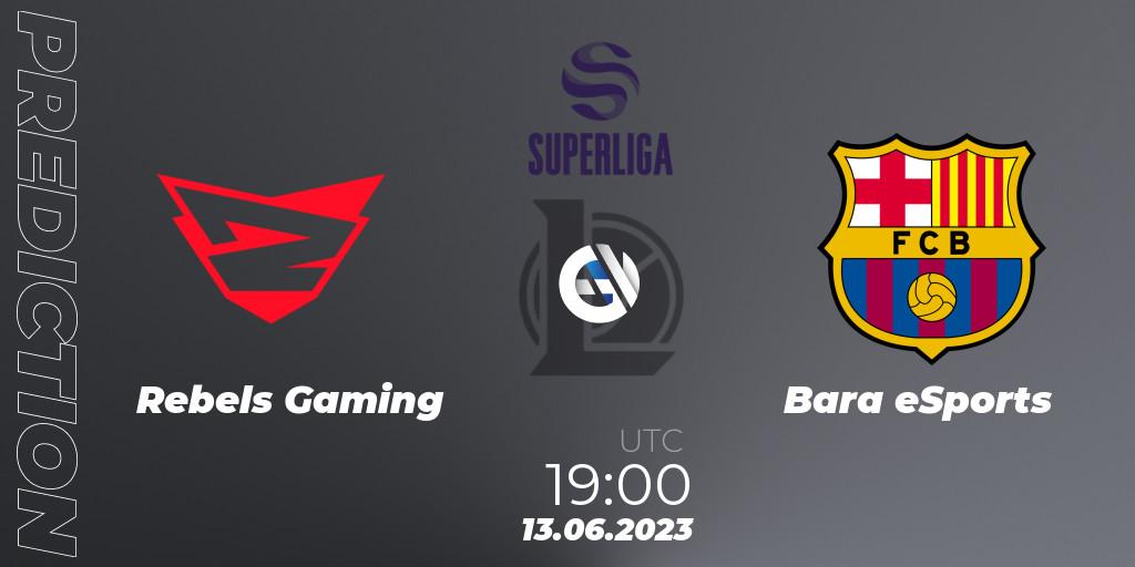 Rebels Gaming vs Barça eSports: Match Prediction. 13.06.23, LoL, Superliga Summer 2023 - Group Stage