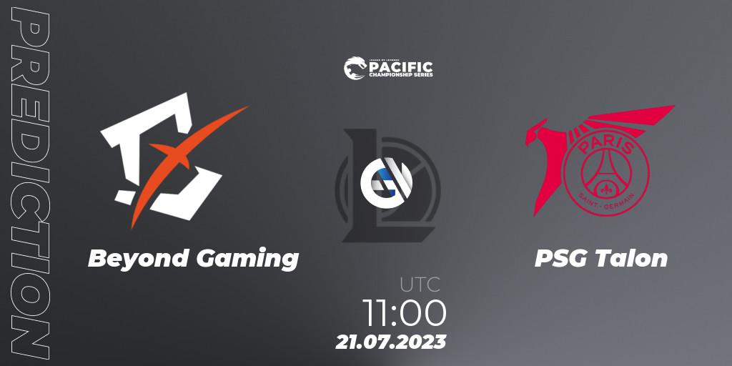 Beyond Gaming vs PSG Talon: Match Prediction. 21.07.2023 at 11:00, LoL, PACIFIC Championship series Group Stage