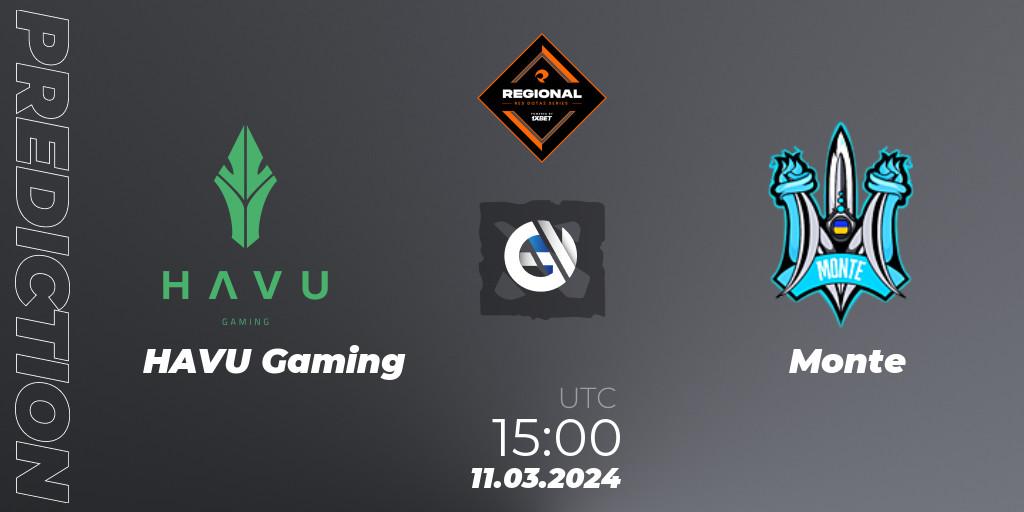 HAVU Gaming vs Monte: Match Prediction. 11.03.24, Dota 2, RES Regional Series: EU #1