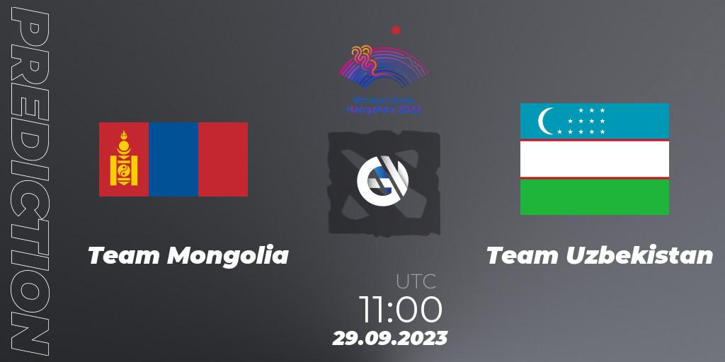 Team Mongolia vs Team Uzbekistan: Match Prediction. 29.09.2023 at 11:00, Dota 2, 2022 Asian Games