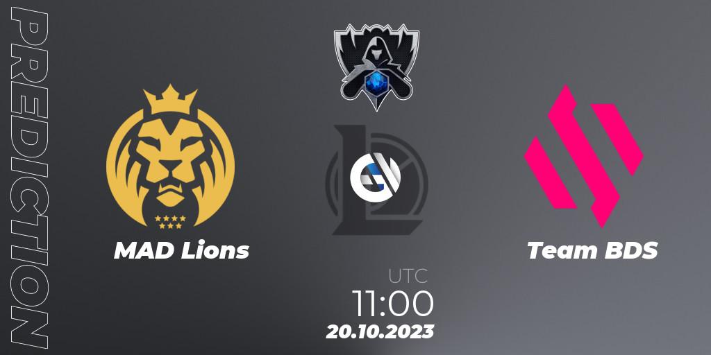 MAD Lions vs Team BDS: Match Prediction. 20.10.2023 at 07:30, LoL, Worlds 2023 LoL - Group Stage