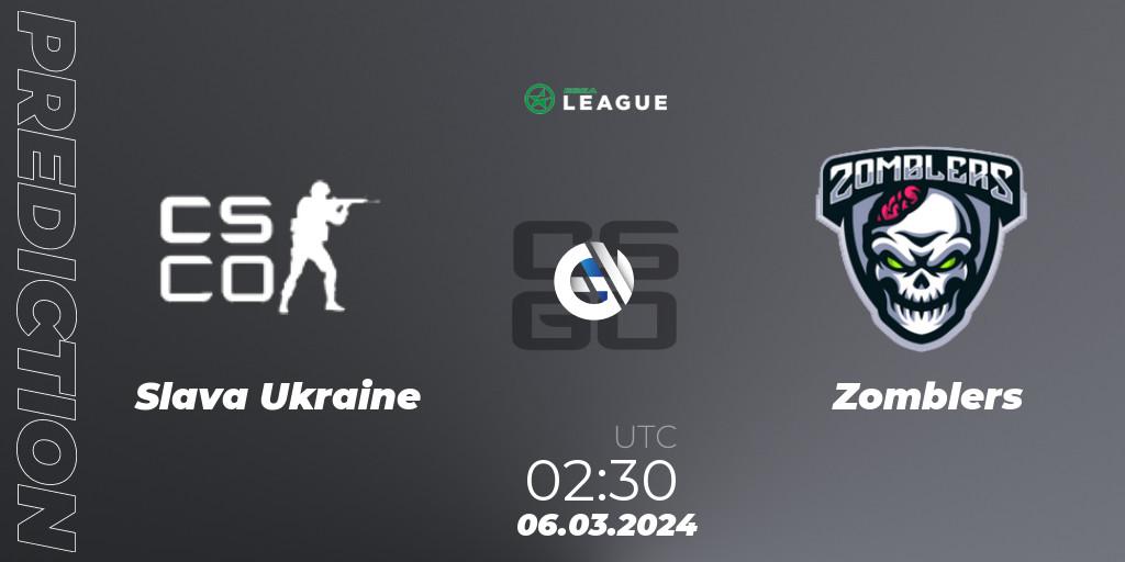 Slava Ukraine vs Zomblers: Match Prediction. 06.03.2024 at 02:30, Counter-Strike (CS2), ESEA Season 48: Advanced Division - North America
