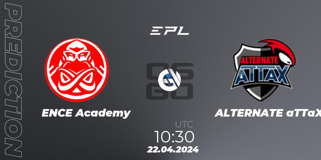 ENCE Academy vs ALTERNATE aTTaX: Match Prediction. 22.04.24, CS2 (CS:GO), European Pro League Season 15