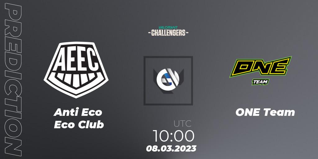 Anti Eco Eco Club vs ONE Team: Match Prediction. 08.03.23, VALORANT, VALORANT Challengers 2023: Hong Kong and Taiwan Split 1