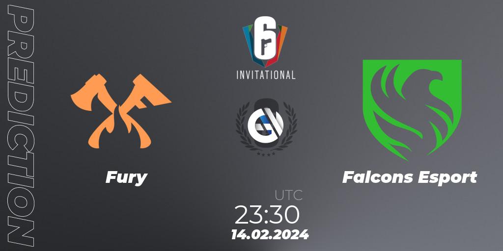 Fury vs Falcons Esport: Match Prediction. 14.02.2024 at 23:30, Rainbow Six, Six Invitational 2024 - Group Stage