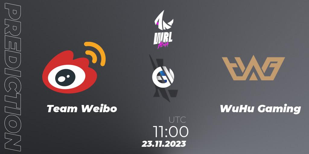 Team Weibo vs WuHu Gaming: Match Prediction. 23.11.23, Wild Rift, WRL Asia 2023 - Season 2 - Regular Season