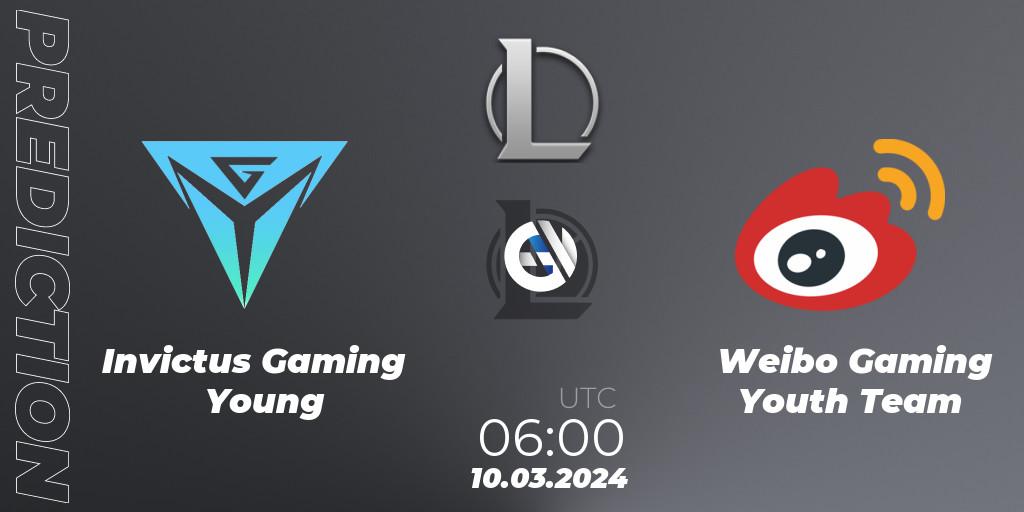 Invictus Gaming Young vs Weibo Gaming Youth Team: Match Prediction. 10.03.24, LoL, LDL 2024 - Stage 1