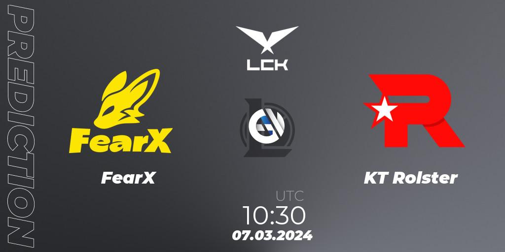 FearX vs KT Rolster: Match Prediction. 07.03.24, LoL, LCK Spring 2024 - Group Stage