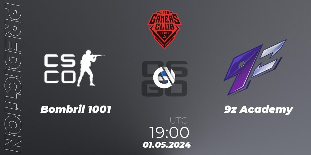 Bombril 1001 vs 9z Academy: Match Prediction. 01.05.2024 at 19:00, Counter-Strike (CS2), Gamers Club Liga Série A: April 2024