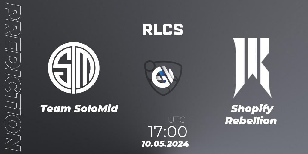 Team SoloMid vs Shopify Rebellion: Match Prediction. 10.05.2024 at 17:00, Rocket League, RLCS 2024 - Major 2: NA Open Qualifier 5