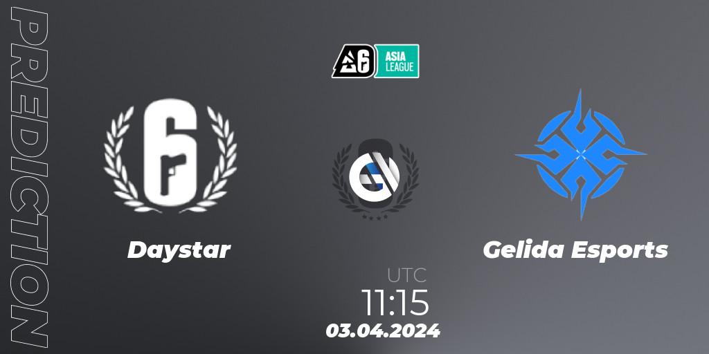 Daystar vs Gelida Esports: Match Prediction. 03.04.24, Rainbow Six, Asia League 2024 - Stage 1